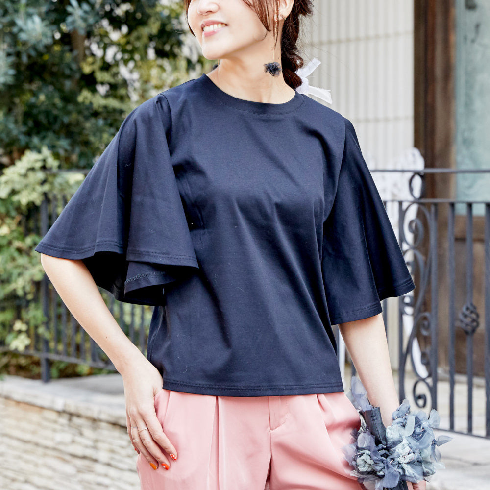 美しく風を感じる接触冷感Tシャツ｜ブラック