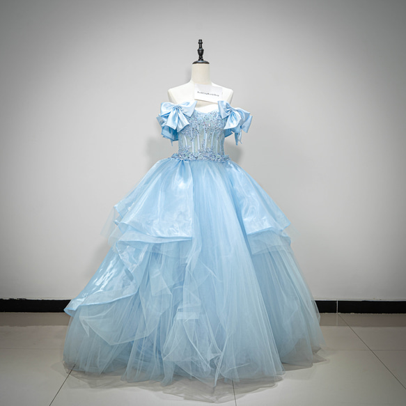 新作ウェディングドレス - フランス式プリンセス風のエレガントな、贅沢なウェディングに チューブトップ  結婚G 096 6枚目の画像