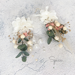 PONTAdeSU3様　5点おまとめ　本物のお花のピアス　イヤリング 一点限定】本物のお花のアクセサリー ピアス イヤリング