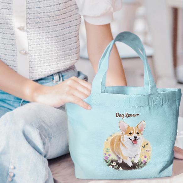 【 ”自然に囲まれた”シリーズ　犬種選べる ミニキャンバス トートバッグ 】　犬　ペット　うちの子　プレゼント　母の日 10枚目の画像
