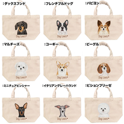 【 犬種選べる ミニキャンバス トートバッグ 】水彩画風イラスト 毛色60種類以上　犬　ペット　うちの子　プレゼント 11枚目の画像