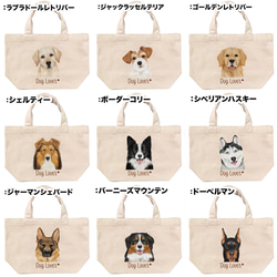 【 犬種選べる ミニキャンバス トートバッグ 】水彩画風イラスト 毛色60種類以上　犬　ペット　うちの子　プレゼント 12枚目の画像