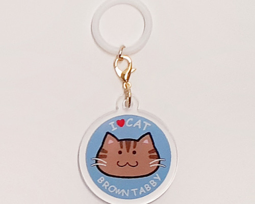 雨の日もいっしょ♪猫のアンブレラマーカー【キジトラ/BLPK