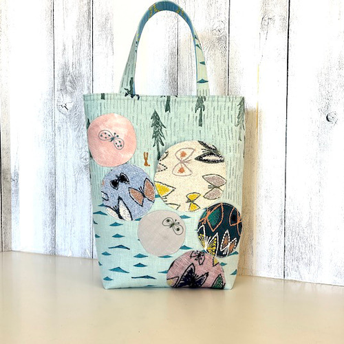 creema限定,ミナペルホネンのOne dayとコラージュ、ミニトート中 