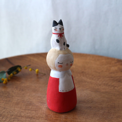 陶器で作った人形   noru doll ( ノルドール )  　座りネコ ３ 4枚目の画像