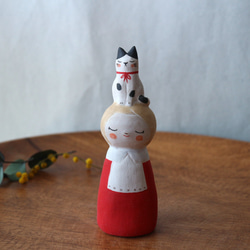 陶器で作った人形   noru doll ( ノルドール )  　座りネコ ３ 7枚目の画像