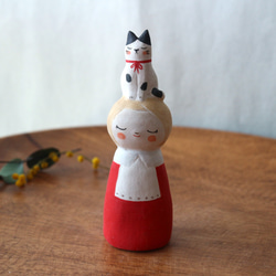 陶器で作った人形   noru doll ( ノルドール )  　座りネコ ３ 2枚目の画像