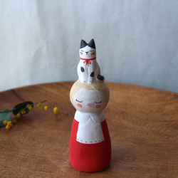 陶器で作った人形   noru doll ( ノルドール )  　座りネコ ３ 5枚目の画像