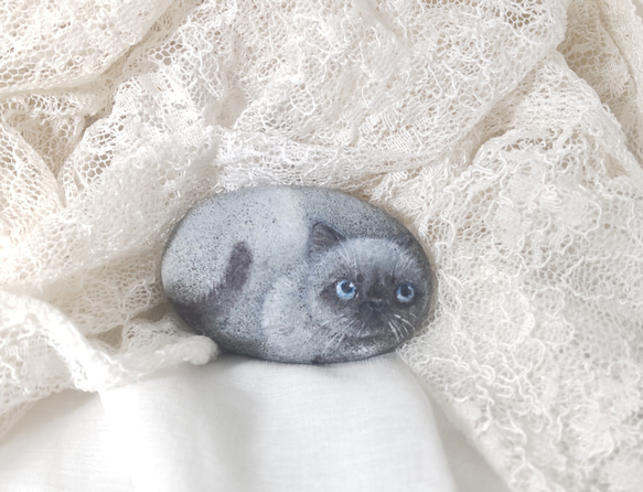 Henry Annie 手描きアートストーン猫 Henry Annie 手描きアートストーン猫 HenryCats&Friends アート