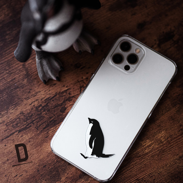 第一隻企鵝 iPhone 手機殼，智慧型手機殼，適用於 iPhone 17+，簡約透明，單點設計，安卓 第5張的照片