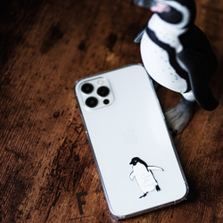 第一隻企鵝 iPhone 手機殼，智慧型手機殼，適用於 iPhone 17+，簡約透明，單點設計，安卓 第7張的照片