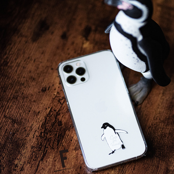 第一隻企鵝 iPhone 手機殼，智慧型手機殼，適用於 iPhone 17+，簡約透明，單點設計，安卓 第7張的照片