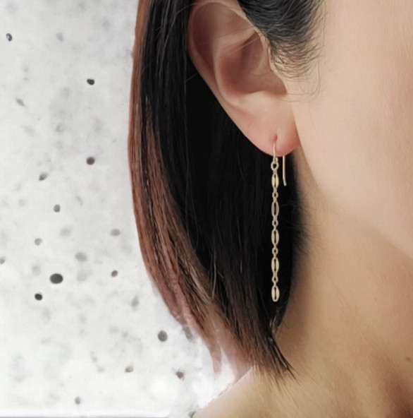 ★国内発送【WING BLING】14k post ENA ダブル チェーン ピアス org.jpg