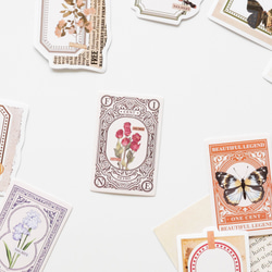 コラージュ風デザインペーパー 40枚 flower notes [AX411