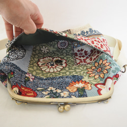 拼布 Gobelin Gamaguchi 2way 單肩包 第9張的照片