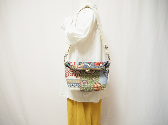 拼布 Gobelin Gamaguchi 2way 單肩包 第2張的照片