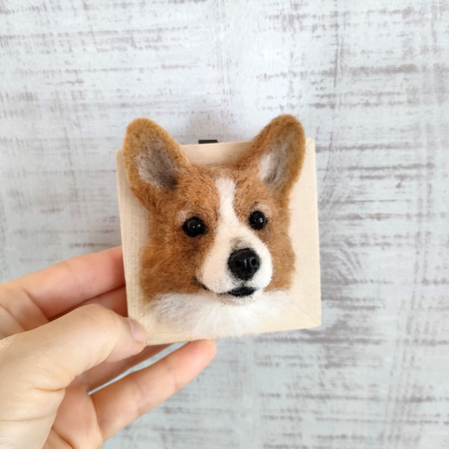 羊毛フェルト コーギーさんフレーム 羊毛フェルト 羊毛わんこ 福や工房