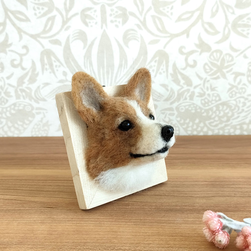 羊毛フェルト コーギーさんフレーム 羊毛フェルト 羊毛わんこ 福や工房