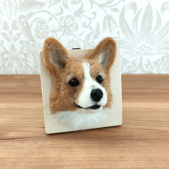 羊毛フェルト コーギーさんフレーム 羊毛フェルト 羊毛わんこ 福や工房