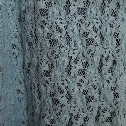 １点物　ワッシャー加工が素敵なオーダードレスに使用する渋めアクアブルーの日本製レースで作製した長羽織 10枚目の画像