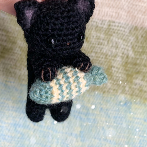 つままれイタズラねこストラップ 【あみぐるみ】 あみぐるみ Nekomimi