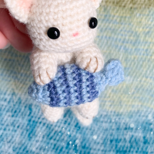 つままれイタズラねこストラップ 【あみぐるみ】 あみぐるみ Nekomimi