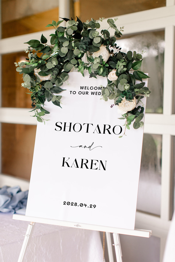 ウェルカムボード シンプルデザイン│ウェディング 結婚式 イニシャル 1枚目の画像