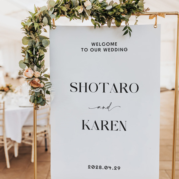 ウェルカムボード シンプルデザイン│ウェディング 結婚式 イニシャル 5枚目の画像