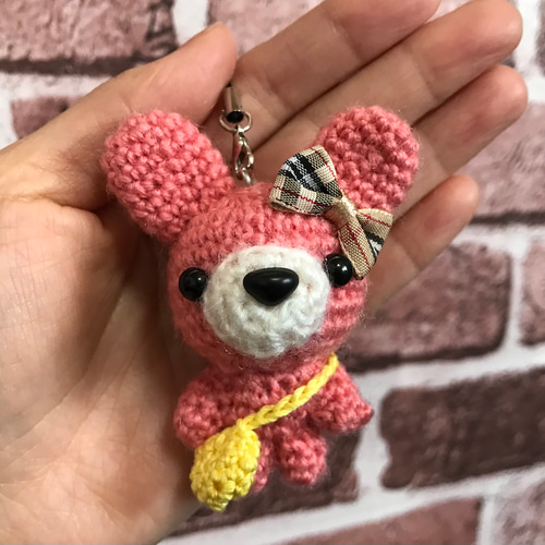 うさぎちゃん編みぐるみのストラップ あみぐるみ ♪Hand-Made