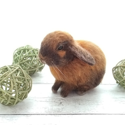 羊毛フェルト#リラックスうさぎさん(チョコレートオター) 羊毛フェルト