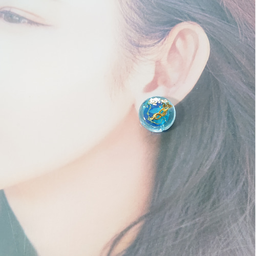お買得品】インクアートのビーズ☆10個 j-36 アルコールインク/ビーズ 