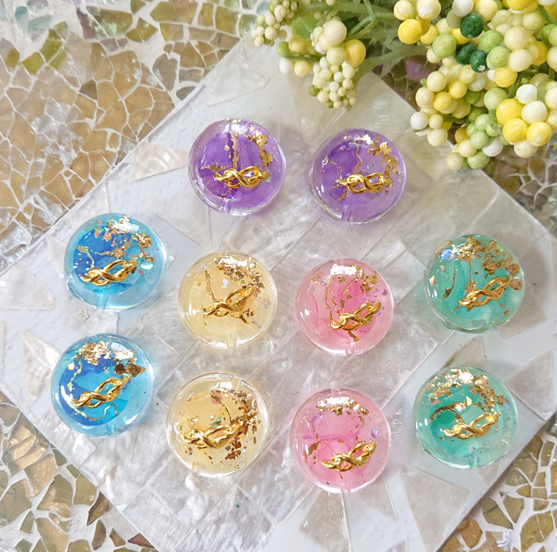 お買得品】インクアートのビーズ☆10個 j-36 アルコールインク/ビーズ 