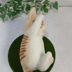 茶トラ白猫  　　羊毛フェルト 5枚目の画像