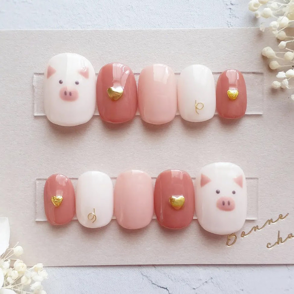 ° .*♡ネイルチップレパートリー♡*. ° オーダー品です♡ 和風テイストでキジトラちゃん入りネイルです
