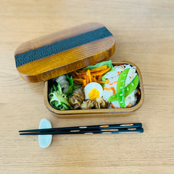 限定品】くり抜き木製*漆器のお弁当箱 国産の完全手作り 弁当箱 