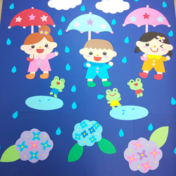 6月 梅雨 【雨の日楽しいな】保育園･幼稚園･児童館などの壁面飾り 7枚目の画像