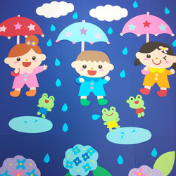 6月 梅雨 【雨の日楽しいな】保育園･幼稚園･児童館などの壁面飾り 6枚目の画像