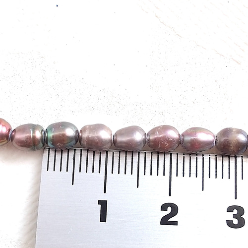 淡水パール ライス 4〜6mm 1連（36cm) パール M*Blue 通販