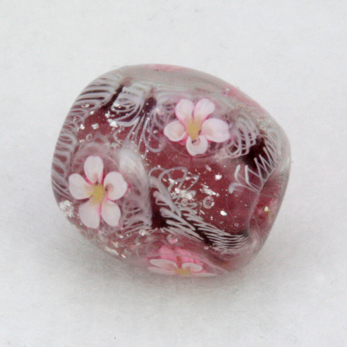 とんぼ玉 サクラ 花とんぼ玉 ガラス レース キラキラ ペンダント
