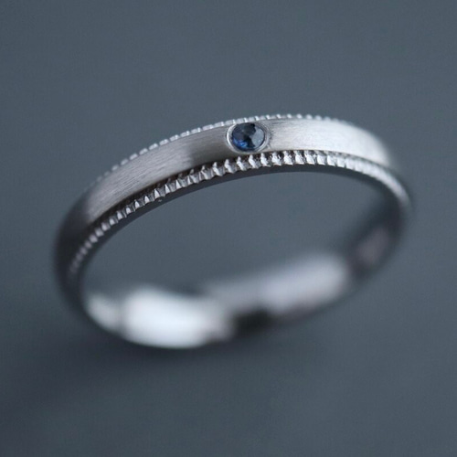 k10 サファイア ミルグレインミニリング k10 サファイア ミルグレイン