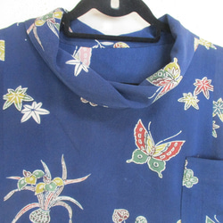 ７０７８　花柄の着物で作ったシャツ　＃送料無料 8枚目の画像