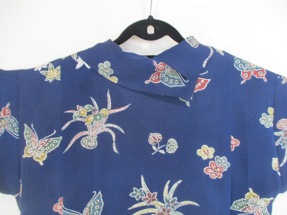 ７０７８　花柄の着物で作ったシャツ　＃送料無料 10枚目の画像