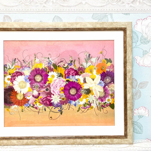 楽天市場】枯れない花 hana 花 ☆ 押し花アート 押し花 額 作品