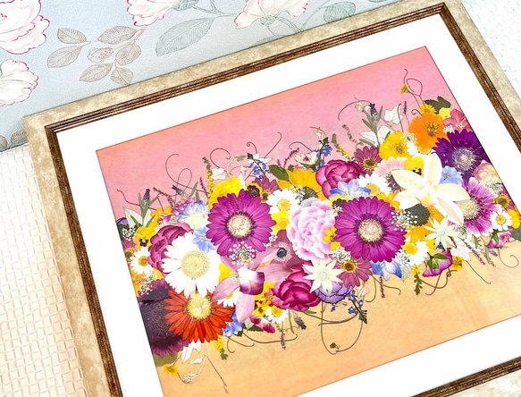 大割引 圧巻！お花のシンフォニー 押し花アート額 その他アート ギフト 絵画