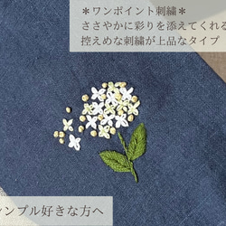 翡翠のような美しさ＊アナベルの刺繍ヘアターバン(ヘアバンド)/ハーフリネン 15枚目の画像