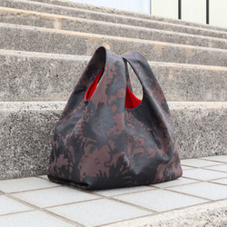 【バッグキット】持ち手続きのカジュアルバッグ(ボタニカル×赤) 4枚目の画像