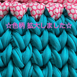 猫ベッド☆猫カゴ Tシャツヤーンで手編み 犬カゴ☆ペットベッド【Lサイズ】NO,299《やわらかめ》 4枚目の画像