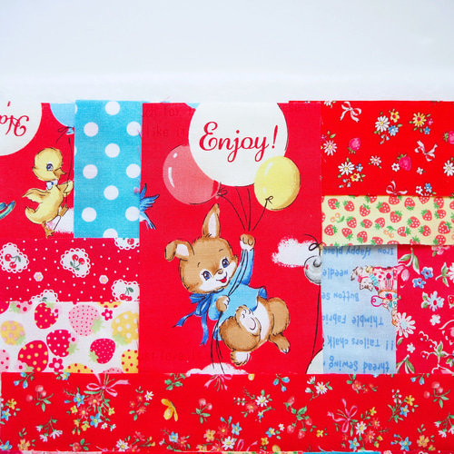 再再販作成キット 選べるモチーフうさぎと猫 パッチワークフラット