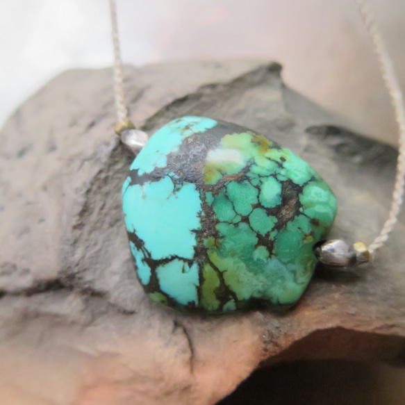 し*ー様 チベタンターコイズ　K18ペンダントトップ④　チベット　グリーンブルー し*ー様 チベタンターコイズ K18ペンダントトップ④ チベット