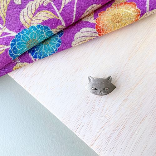 猫の帯留め◇アンティークボタン◇帯飾り◇着物アクセサリー◇和小物  